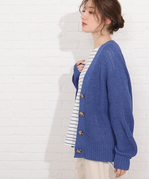 SHOO・LA・RUE（シューラルー）の「◆テープヤーンブレンドVネックカーディガン（カーディガン/ボレロ・レディース・ブルー/グリーン/ナチュラル/アイボリー系4・00）」の12枚目の写真