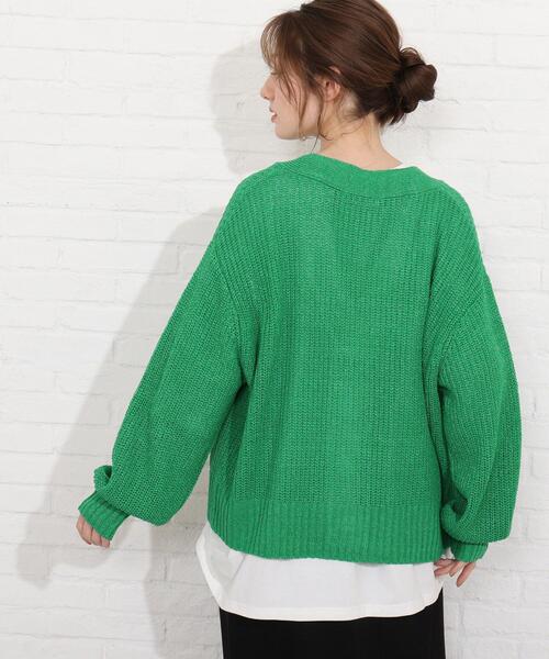 SHOO・LA・RUE（シューラルー）の「◆テープヤーンブレンドVネックカーディガン（カーディガン/ボレロ・レディース・ブルー/グリーン/ナチュラル/アイボリー系4・00）」の16枚目の写真