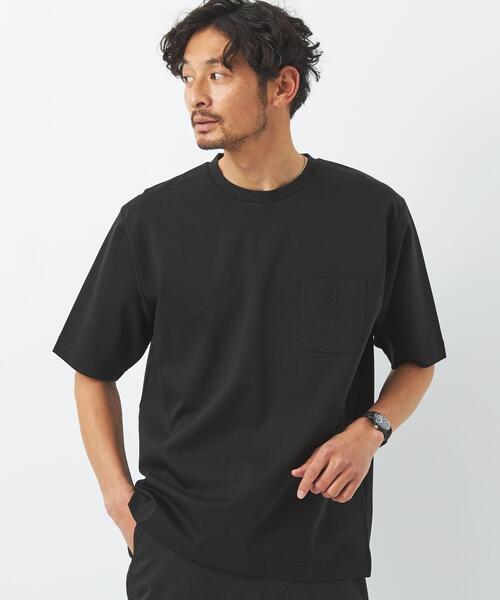 green label relaxing(グリーンレーベルリラクシング)の「オーガニックポンチ クルーネック 半袖 カットソー -抗菌- OVLG(Tシャツ/カットソー・メンズ・ブラック/ホワイト/ロイヤルブルー/モカ・S/M/XL/L/XXL)」の3枚目の写真