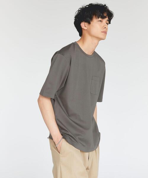 green label relaxing(グリーンレーベルリラクシング)の「オーガニックポンチ クルーネック 半袖 カットソー -抗菌- OVLG(Tシャツ/カットソー・メンズ・ブラック/ホワイト/ロイヤルブルー/モカ・S/M/XL/L/XXL)」の4枚目の写真