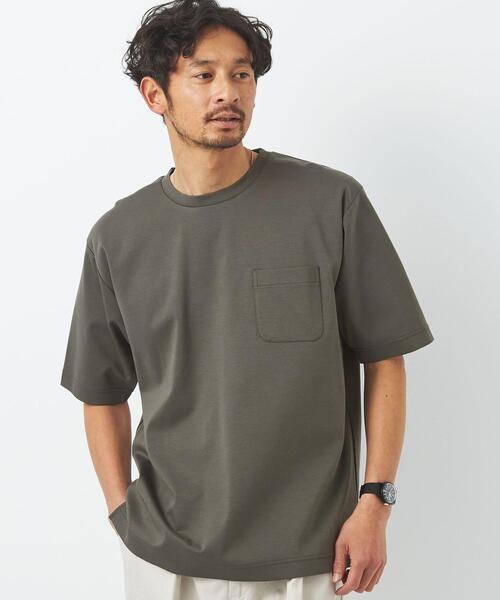 green label relaxing(グリーンレーベルリラクシング)の「オーガニックポンチ クルーネック 半袖 カットソー -抗菌- OVLG(Tシャツ/カットソー・メンズ・ブラック/ホワイト/ロイヤルブルー/モカ・S/M/XL/L/XXL)」の6枚目の写真