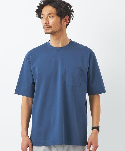 green label relaxing(グリーンレーベルリラクシング)の「オーガニックポンチ クルーネック 半袖 カットソー -抗菌- OVLG(Tシャツ/カットソー・メンズ・ブラック/ホワイト/ロイヤルブルー/モカ・S/M/XL/L/XXL)」の7枚目の写真