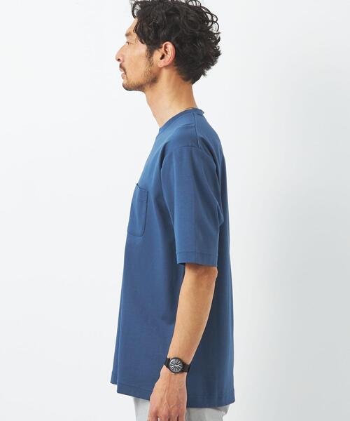 green label relaxing(グリーンレーベルリラクシング)の「オーガニックポンチ クルーネック 半袖 カットソー -抗菌- OVLG(Tシャツ/カットソー・メンズ・ブラック/ホワイト/ロイヤルブルー/モカ・S/M/XL/L/XXL)」の8枚目の写真