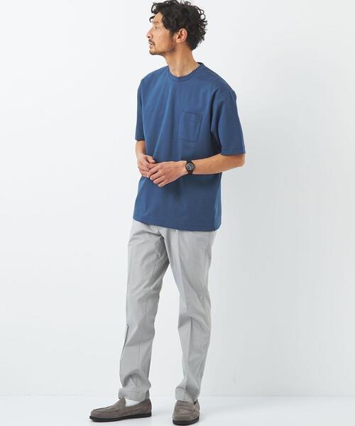 green label relaxing(グリーンレーベルリラクシング)の「オーガニックポンチ クルーネック 半袖 カットソー -抗菌- OVLG(Tシャツ/カットソー・メンズ・ブラック/ホワイト/ロイヤルブルー/モカ・S/M/XL/L/XXL)」の10枚目の写真