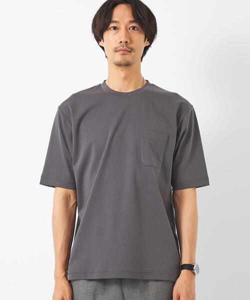 green label relaxing(グリーンレーベルリラクシング)の「オーガニックポンチ クルーネック 半袖 カットソー -抗菌- OVLG(Tシャツ/カットソー・メンズ・ブラック/ホワイト/ロイヤルブルー/モカ・S/M/XL/L/XXL)」の18枚目の写真
