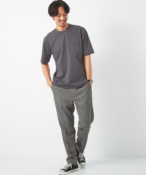 green label relaxing(グリーンレーベルリラクシング)の「オーガニックポンチ クルーネック 半袖 カットソー -抗菌- OVLG(Tシャツ/カットソー・メンズ・ブラック/ホワイト/ロイヤルブルー/モカ・S/M/XL/L/XXL)」の21枚目の写真