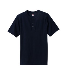 HANES（ヘインズ）の「【Hanes/ヘインズ】メンズ ビーフィー リブヘンリーネックTシャツ（Tシャツ/カットソー）」