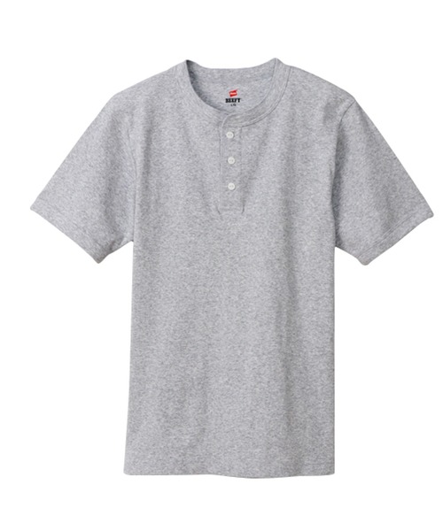 HANES（ヘインズ）の「【Hanes/ヘインズ】メンズ ビーフィー リブヘンリーネックTシャツ（Tシャツ/カットソー・メンズ・ホワイト/ブラック/ネイビー/ヘザーグレー・SMALL/MEDIUM/LARGE/X-LARGE）」の3枚目の写真