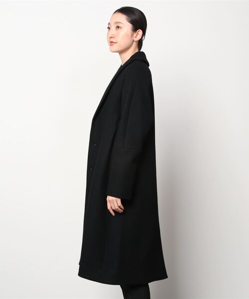 suzuki takayuki ブラック チェスターコート suzuki takayuki（スズキタカユキ）の「tailored-collar coat