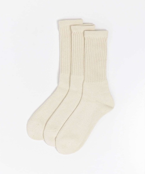 SENSE OF PLACE by URBAN RESEARCH（センスオブプレイスバイアーバンリサーチ）の「Healthknit 無地ソックスB 3P（ソックス/靴下・メンズ・アイボリー・ONE）」の2枚目の写真