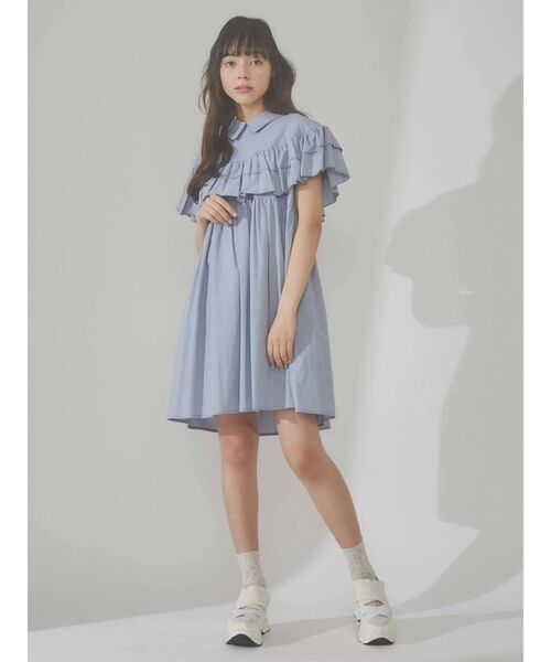 merry jenny（メリージェニー）の「Wフリルケープミニワンピース（ワンピース・レディース・オフホワイト/ブラック/ブルー・FREE）」の14枚目の写真