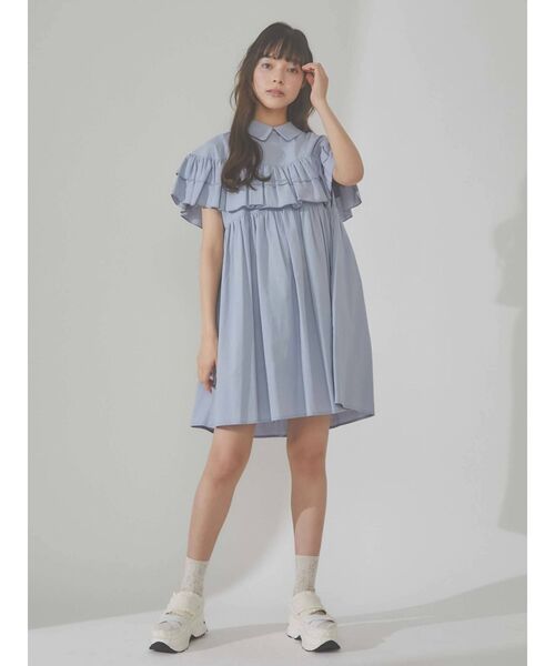 merry jenny（メリージェニー）の「Wフリルケープミニワンピース（ワンピース・レディース・オフホワイト/ブラック/ブルー・FREE）」の15枚目の写真