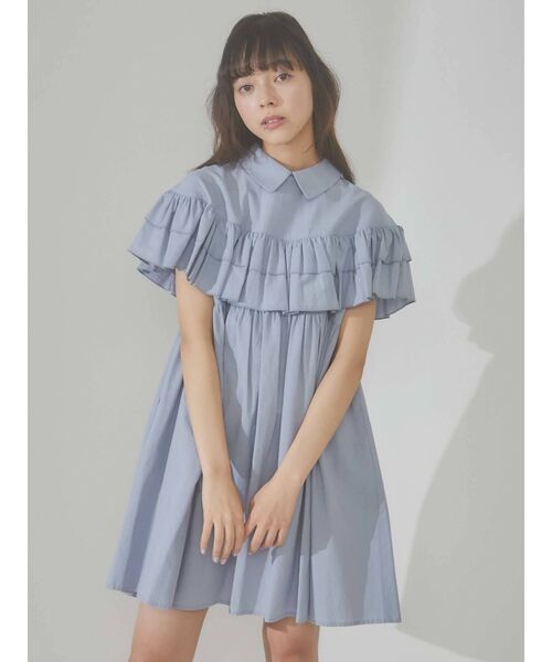 merry jenny（メリージェニー）の「Wフリルケープミニワンピース（ワンピース・レディース・オフホワイト/ブラック/ブルー・FREE）」の8枚目の写真