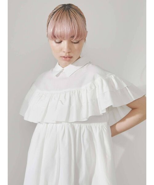 merry jenny（メリージェニー）の「Wフリルケープミニワンピース（ワンピース・レディース・オフホワイト/ブラック/ブルー・FREE）」の16枚目の写真