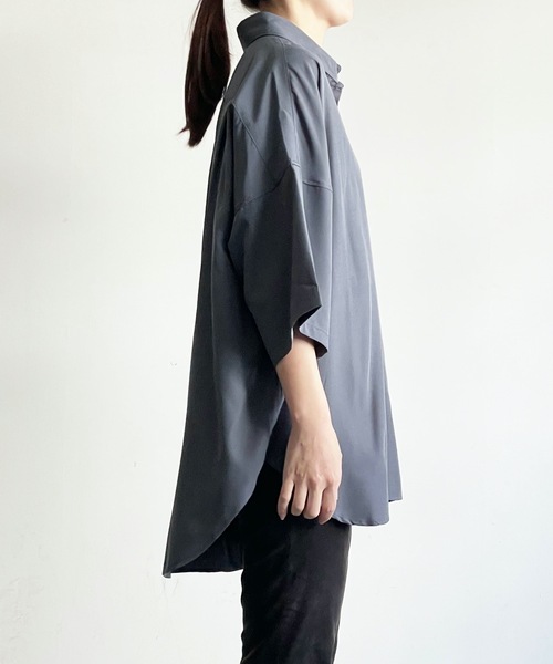 THE TWENTYSEVEN（ザ トゥエンティーセブン）の「The TWENTYSEVEN:PE STRETCH DROP SHOULDER SHIRTS S/S ポリストレッチドロップショルダーシャツショートスリーブ（シャツ/ブラウス・レディース・ホワイト/グリーン/チャコールグレー/イエロー・L/M/XL）」の17枚目の写真