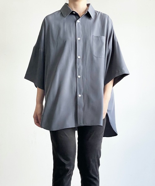 THE TWENTYSEVEN（ザ トゥエンティーセブン）の「The TWENTYSEVEN:PE STRETCH DROP SHOULDER SHIRTS S/S ポリストレッチドロップショルダーシャツショートスリーブ（シャツ/ブラウス・レディース・ホワイト/グリーン/チャコールグレー/イエロー・L/M/XL）」の21枚目の写真