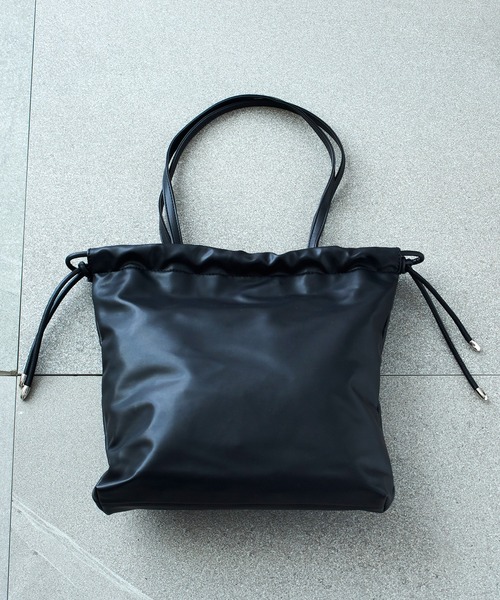 SETUP7(セットアップセブン)の「【SETUP7】PUレザーDRAWSTRINGSトート ※ NE MKS※(トートバッグ・メンズ・ベージュ/ブラック/グレー・FREE)」の8枚目の写真