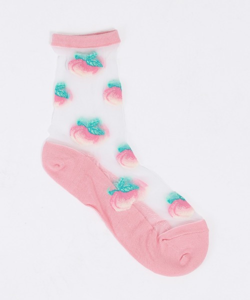 WC（ダブル シー）の「フルーツシアーソックス（ソックス/靴下・レディース・イエロー/ブラック/ピンク/ホワイト・FREE）」の11枚目の写真