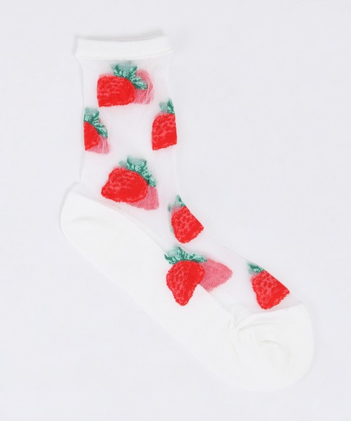 WC（ダブル シー）の「フルーツシアーソックス（ソックス/靴下・レディース・イエロー/ブラック/ピンク/ホワイト・FREE）」の5枚目の写真