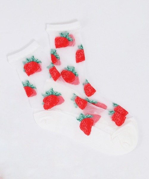 WC（ダブル シー）の「フルーツシアーソックス（ソックス/靴下・レディース・イエロー/ブラック/ピンク/ホワイト・FREE）」の10枚目の写真