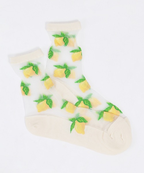 WC（ダブル シー）の「フルーツシアーソックス（ソックス/靴下・レディース・イエロー/ブラック/ピンク/ホワイト・FREE）」の13枚目の写真