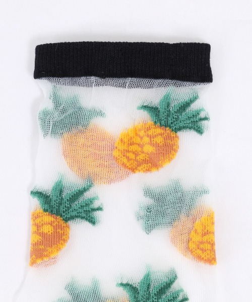 WC（ダブル シー）の「フルーツシアーソックス（ソックス/靴下・レディース・イエロー/ブラック/ピンク/ホワイト・FREE）」の9枚目の写真