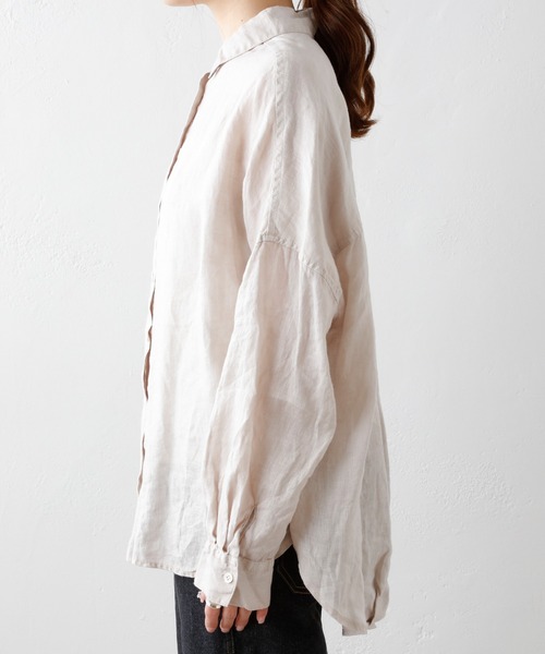 PUAL CE CIN（ピュアルセシン）の「フレンチリネンブラウス（シャツ/ブラウス・レディース・オフホワイト/ブラック/ベージュ・FREE）」の21枚目の写真