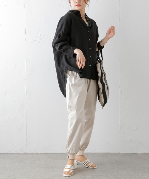 PUAL CE CIN（ピュアルセシン）の「フレンチリネンブラウス（シャツ/ブラウス・レディース・オフホワイト/ブラック/ベージュ・FREE）」の19枚目の写真