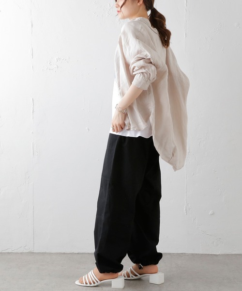 PUAL CE CIN（ピュアルセシン）の「フレンチリネンブラウス（シャツ/ブラウス・レディース・オフホワイト/ブラック/ベージュ・FREE）」の15枚目の写真