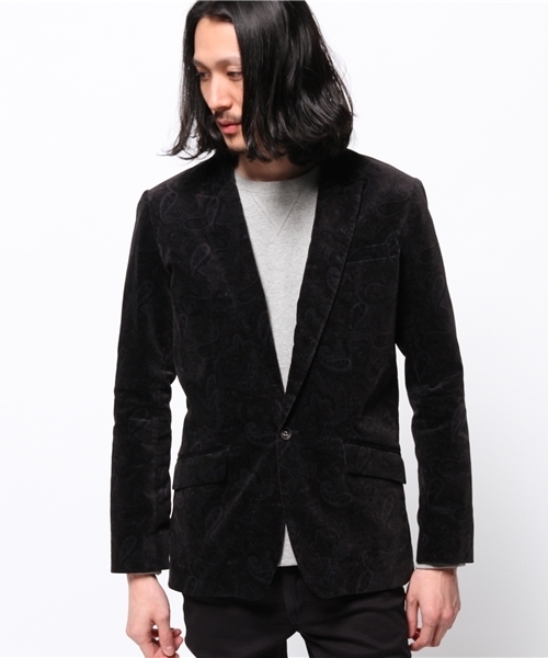 NO ID.（ノーアイディ）の「ペイズリー別珍ピークドラペル1Bジャケット