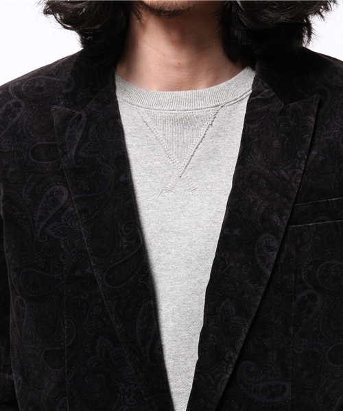 NO ID.（ノーアイディ）の「ペイズリー別珍ピークドラペル1Bジャケット