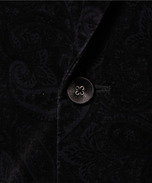 NO ID.（ノーアイディ）の「ペイズリー別珍ピークドラペル1Bジャケット  