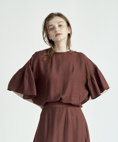 N.O.R.C(ノーク)の「リネン混ショルダープリーツタックブラウス(シャツ/ブラウス・レディース・グリーン/ブラウン/ベージュ・S/M)」の4枚目の写真