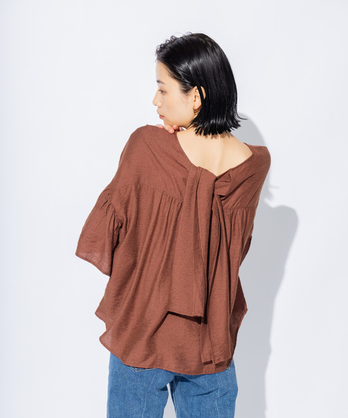 N.O.R.C(ノーク)の「リネン混ショルダープリーツタックブラウス(シャツ/ブラウス・レディース・グリーン/ブラウン/ベージュ・S/M)」の7枚目の写真