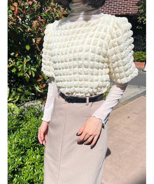 PHILLY（フィリー）の「ポップコーントップス（Tシャツ/カットソー・レディース・ホワイト/ブラック/サックスブルー/ピンク・FREE）」の2枚目の写真