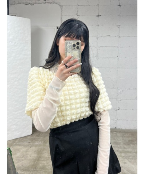 PHILLY（フィリー）の「ポップコーントップス（Tシャツ/カットソー・レディース・ホワイト/ブラック/サックスブルー/ピンク・FREE）」の6枚目の写真