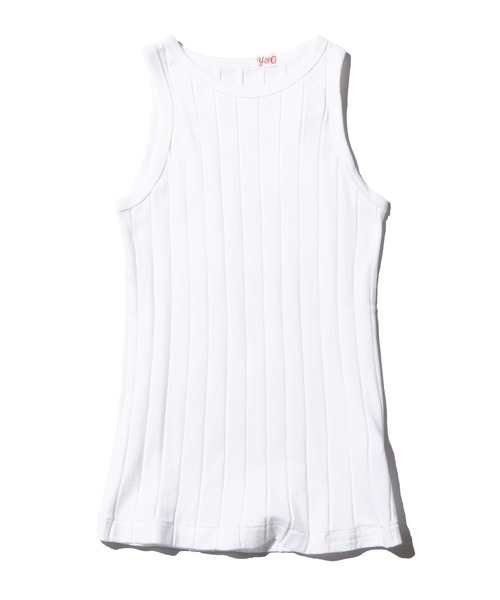 YOUNG&OLSEN The DRYGOODS STORE(ヤングアンドオルセン)の「YOUNG & OLSEN/ヤングアンドオルセン BROAD RIB A-TANK タンクトップ(タンクトップ・レディース・ホワイト/ホワイト×ブルー/ブラック/ベージュ/ネイビー系・1/2)」の2枚目の写真