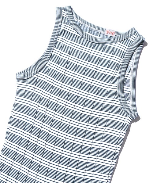 YOUNG&OLSEN The DRYGOODS STORE(ヤングアンドオルセン)の「YOUNG & OLSEN/ヤングアンドオルセン BROAD RIB A-TANK タンクトップ(タンクトップ・レディース・ホワイト/ホワイト×ブルー/ブラック/ベージュ/ネイビー系・1/2)」の18枚目の写真