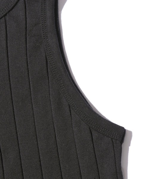 YOUNG&OLSEN The DRYGOODS STORE(ヤングアンドオルセン)の「YOUNG & OLSEN/ヤングアンドオルセン BROAD RIB A-TANK タンクトップ(タンクトップ・レディース・ホワイト/ホワイト×ブルー/ブラック/ベージュ/ネイビー系・1/2)」の10枚目の写真