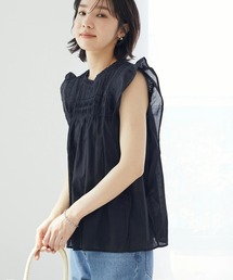 Green　Parks | インド綿 フリルノースリーブブラウス(シャツ/ブラウス)