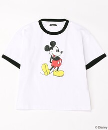 FREAK'S STORE | WEB限定【DISNEY/ディズニー ミッキーマウス】 KIDS 別注 フロントプリント リンガーTシャツ(Tシャツ/カットソー)