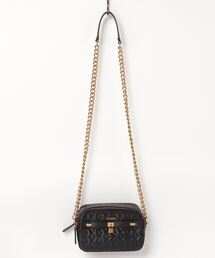 GUESS/ゲス 型押しシャイニーフェイクレザーミニショルダーバッグNOELLE Crossbody Camera