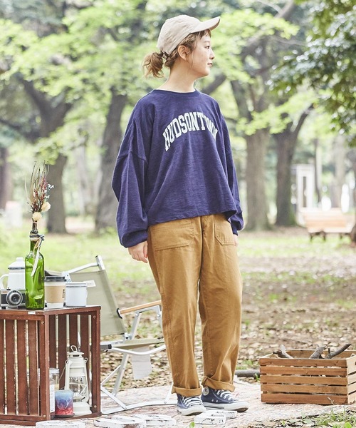 CUBE SUGAR（キューブシュガー）の「無地ツイルベイカーパンツ（チノパンツ・レディース・ベージュ/ブラウン/カーキ・S/M）」の4枚目の写真