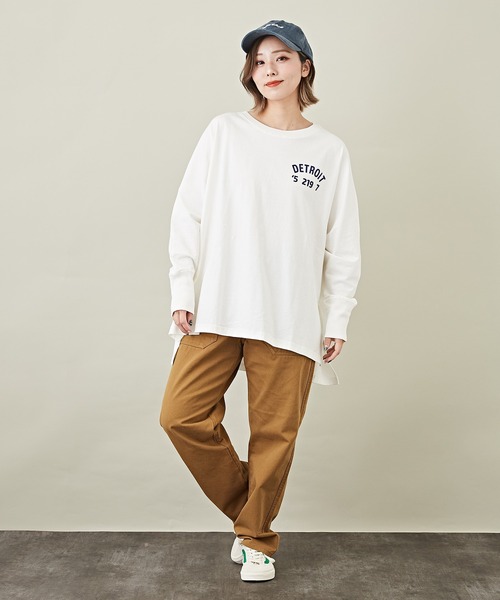 CUBE SUGAR（キューブシュガー）の「無地ツイルベイカーパンツ（チノパンツ・レディース・ベージュ/ブラウン/カーキ・S/M）」の9枚目の写真