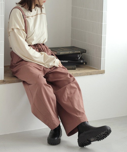 Crisp(クリスプ)の「サスペンダーミリタリーパンツ(チノパンツ・レディース・ブラック/ブラウン・FREE)」の2枚目の写真