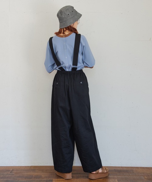 Crisp(クリスプ)の「サスペンダーミリタリーパンツ(チノパンツ・レディース・ブラック/ブラウン・FREE)」の1枚目の写真