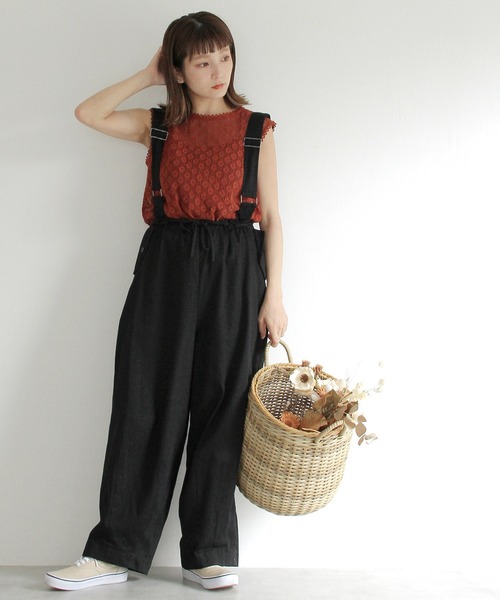 Crisp(クリスプ)の「サスペンダーミリタリーパンツ(チノパンツ・レディース・ブラック/ブラウン・FREE)」の13枚目の写真
