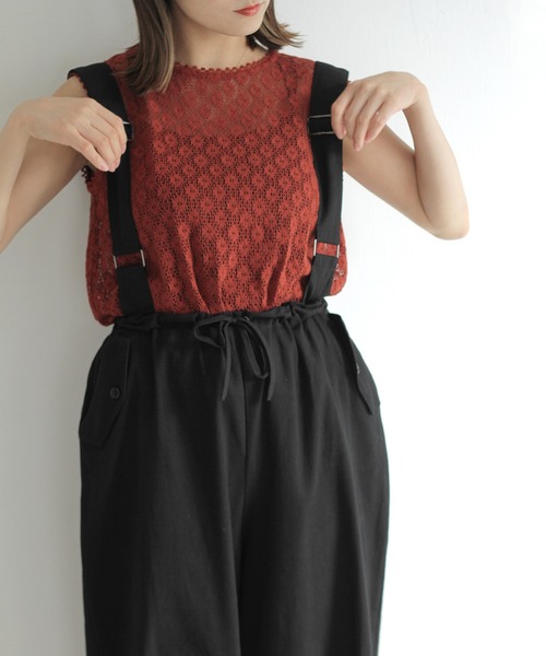 Crisp(クリスプ)の「サスペンダーミリタリーパンツ(チノパンツ・レディース・ブラック/ブラウン・FREE)」の15枚目の写真