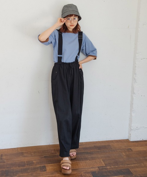 Crisp(クリスプ)の「サスペンダーミリタリーパンツ(チノパンツ・レディース・ブラック/ブラウン・FREE)」の5枚目の写真