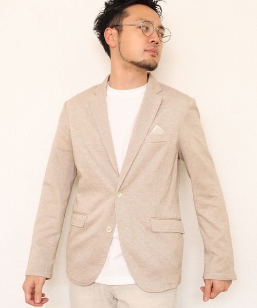 coen(コーエン)の「COOLMAXコットンリネンサーフジャケット(テーラードジャケット・メンズ・グレー/ベージュ・X-LARGE/SMALL/LARGE/MEDIUM)」の1枚目の写真